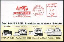 8032 Gräfelfing 1981 (4.9.) AFS: VORFÜHRSTEMPEL/POSTALIA/ SPORTSCRAFT.. = Wohnmobil GM , Seltene Postalia-Musterkarte  - - Autres & Non Classés
