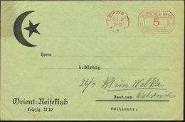 LEIPZIG C 2/ **II 1930 PFS 5 Pf. Auf Dekorat. Vordr.-Bf.: Orient-Reiseklub.. (Halbmond M.Stern) Nachgesandter Inl.-Brief - Altri & Non Classificati