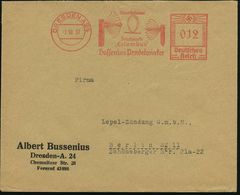 DRESDEN A 24/ Albert Bussenius/ Schutzmarke/ "Columbus"/ Bussenius Pendelwinker 1937 (7.10.) Dekorativer AFS = 2 Pendel- - Accidents & Sécurité Routière