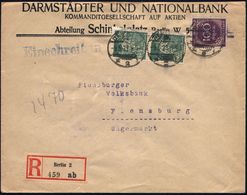 Berlin C 2 1923 (9.5.) 1K-Gitter Auf Paar 40 Mk. Landarbeiter + 100 Mk. Ziffer, Je Firmenlochung: "B F H U J" = B Ank Fü - Ohne Zuordnung