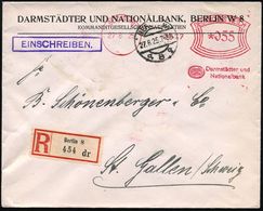 BERLIN W8/ D N/ Darmstädter U./ Nationalbank 1925 (27.8.) Früher, Seltener AFS 055 Pf. + 1K-Steg: BERLIN W/q 8 Q + Selbs - Non Classés