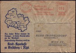 HIRSCHBERG/ (RIESENGEB)/ Denke An D./ Zukunft U.spare!/ Stadt-Sparkasse 1939 (22.9.) AFS A. Sparkassen-Reklame-Bf. (Fili - Non Classés