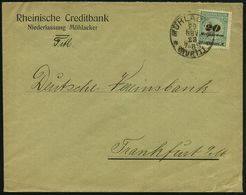 MÜHLACKER/ *(WÜRTT.)* 1923 (29.11.) 1K Auf EF 20 Mia. = Infla-"4fach-Zeit" Auf Firmenbrief: Rheinische Creditbank.., Fer - Zonder Classificatie