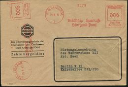 STARGARD I.POM./ 1/ Städtische Sparkasse 1943 (29.9.) AFS 006 Pf. + 006 Pf. = 2 Abdrucke , Reklame-Bf.: SPARGIRO..Zahle  - Ohne Zuordnung