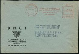 SAARLAND 1955 (25.5.) AFS *025 F. Francotyp "POST/SAAR" 025 F.: BANQUE NATIONALE/POUR LE COMMERCE ET L'INDUSTRIE.. , Dek - Non Classés