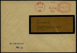 BERLIN SW/ 111/ Reichsbank/ Berlin 1929 (4.12.) AFS = Hauspostamt Der Reichsbank! + Viol.1L: Abt.43, Klar Gest. Orts-Die - Ohne Zuordnung