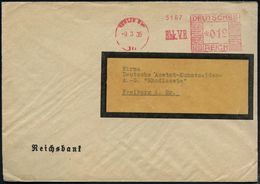 BERLIN SW/ 111/ Rbk.V.B. 1935 (9.3.) AFS "Mäanderrechteck" = Reichsbank-Hauspostamt , Dienstbrief (Dü.E-2Ah) - 30jährige - Sin Clasificación