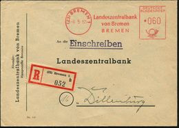 (23) BREMEN 1/ Landeszentralbank/ Von Bremen 1953 (6.5.) AFS 060 Pf. + Selbstbucher-RZ: (23) Bremen 5/h , Dienstbrief: L - Unclassified