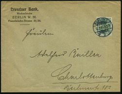 BERLIN, C/ D 2 Z 1909 (16.7.) 1K-Gitter Auf EF 5 Pf. Germania Mit Firmenlochung "D R. B." =Dr (esdner) Bank, Klar Gest.  - Zonder Classificatie