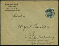 BERLIN, C/ D 2 Z 1909 (16.7.) 1K-Gitter Auf EF 5 Pf. Germania Mit Firmenlochung "D R. B." =Dr (esdner) Bank, Klar Gest.  - Ohne Zuordnung