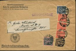 BERLIN W/ *35w 1923 (20.2.) 1K-Brücke Auf Dienst-Buntfrankatur 20 Mk. (1x Kl. Eckf.) 5x Gest. Vordr-Bf. (2x Schwache Fal - Non Classificati