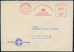 (16) WIESBADEN 1/ SPART IN PFANDBRIEFEN DER/ DT./ PFANDBRIEFANSTALT 1957 (22.7.) AFS (alter Preuß.Adler) äReklamebrief:  - Ohne Zuordnung