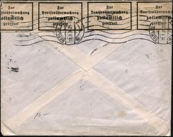 BERLIN SW/ *11d 1936 (11.3.) 1K-Brücke Auf Satzreiner Frankatur Hindenbg. 20 Pf. + Rs. Devisenzensur-Zettel + RoWellenSt - Non Classificati