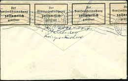 FRANKFURT/ O/ (MAIN) 2 1937 (23.4.) RoWellenSt. Rs. Auf Devisen-Zensurzettel (Antiqua, Vierzeilig) Frankatur Schweiz 10  - Non Classificati