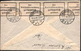 MAGDEBURG/ B/ BPA 7 1936 (23.3.) 1K-Brücke 3x Rs. Auf Zensur-Streifen: Zur/Devisenüberwachung/zollamtlich/geöffnet , Sch - Non Classés