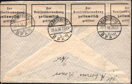 MAGDEBURG/ B/ BPA 7 1936 (23.3.) 1K-Brücke 3x Rs. Auf Zensur-Streifen: Zur/Devisenüberwachung/zollamtlich/geöffnet , Sch - Unclassified