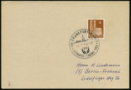 (16) FRANKFURT (MAIN)1/ CHEMIKER-TAGUNG 1950 (15.7.) SSt (Ortssilhouette, Stadtwappen) Inl.-Karte (Bo.137) - Napoleon - Chimie