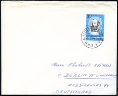 BELGIEN 1966 (9.7.) 3 F. F.A. Kekulé, EF Auf Ausl.-Brief (Mi.1439 EF) - Napoleon - Chimie