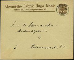 Berlin W. 1894 (15.7.) Privatpost-PU 2 Pf. "Berliner Packetfahrt AG" Braun: Chemische Fabrik Hugo Blank , 1K: PACKET-/FA - Chimica