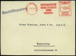 BERLIN-CHARLOTTENBURG 9/ F.HOFFMANN-/ LA ROCHE & CO/ AG 1937 (7.10.) AFS Klar Auf Bedarfs-Vorderseite (Dü.E-5DG) - Gesch - Scheikunde