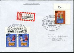 1 BERLIN 12/ 100 JAHRE/ SCHERING/ BRIEFM.-AUSSTELLUNG 1971 (21.10.) SSt + Sonder-RZ: 1 Berlin 12, Briefmarken-/schau 100 - Scheikunde