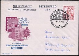 BITTERFELD/ BEZIRKS-BRIEFMARKEN-AUSSTELLUNG 1957 (14.4.) SSt = Chemie-Anlagen, Kühltürme (Kamine Etc.) + Amtl. 1L-HdN: B - Scheikunde