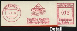 LEIPZIG C 1/ Deutsche Gasolin/ AG.. 1936/37 3 Verschiedene AFS: MONTANOL, LEUNA-BENZIN U. IG LEUNA , 3 Klar Gest. Bedarf - Scheikunde