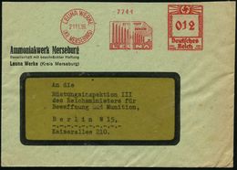 LEUNA WERKE/ (KR MERSEBURG)/ STICKSTOFF/ BENZIN/ LEUNA 1939 (21.11.) AFS = Hauspostamt Leuna-Werke! (13 Rauchende Schlot - Chimica