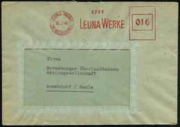 LEUNA WERKE/ (Kr MESEBURG)/ LEUNA WERKE 1946 (30.7.) Seltener, Aptierter AFS = NS-Adler Entfernt, Sonst Unverändert! = H - Chimie