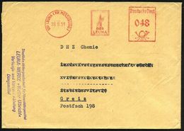 (19) LEUNA (KR MERSEBURG)/ LEUNA 1951 (26.9.) AFS 048 Pf. + Viol. Abs.-4L: Staatliche AG Für Mineraldüngemittel/LEUNA-WE - Chemistry