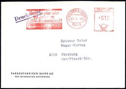 509 LEVERKUSEN-BAYERWERK/ Seit Mehr Als/ 10 Jahren/ ABS-Kunststoff/ Novodur 1965 (27.10.) Seltener Jubil.-AFS (rs. Fehlt - Química