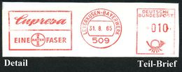 509 LEVERKUSEN-BAYERWERK/ Cupresa.. #bzw.# Cuprama/ EINE BAYER FASER 1965/67 2 Verschiedene AFS = Je Hauspostamt Bayer-W - Química