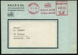 WIESBADEN-/ BIEBRICH/ KALLE & CO/ AG 1948 AFS Klar Auf Firmen-Orts-Bf.  (Dü.E-20A M.Punkt) - I. Weltkrieg (1914-18) / Fi - Chimie