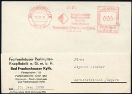 BAD FRANKENHAUSEN/ (KYFFH)/ Perlmutterknöpfe/ Kunsthornknöpfe/ Schnallen../ Frankenh.Perlmutter-knopffabrik 1939 (13.12. - Chimie