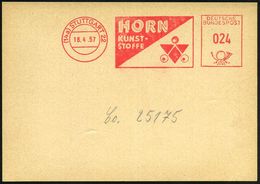 (14a) STUTTGART 22/ HORN/ KUNST-/ STOFFE 1957 (18.4.) AFS, Archivmuster "Francotyp" (Firmen-Logo) + Hs. Maschinen-Nr. Cc - Chemistry