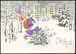 UdSSR 1969 3 Kop. BiP Komsomolzen, Grün: Frohe Festtage! = Weihnachtsmann Mit Luftballons (3 Dompfaffe) Ungebr. - I. Wel - Chimica