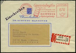 (20a) HANNOVER 1/ Spezialseifen/ Für Die/ Textilindustrie../ Wäscherei/ KERTESS 1958 (7.7.) AFS 070 Pf. = 4 Stück Block- - Scheikunde