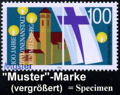 B.R.D. 1990 (Mai) 100 Pf. "100 Jahre Diakonieanstalt Rummelsberg" Mit Amtl. Handstempel  "M U S T E R" , Postfr. + Amtl. - Christendom