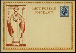 BELGIEN 1933 50 C.+ 50 C. BiP Löwe, Blau: CARDINALIS MERCIER (Mercier Mit Bischofsstab Segnendl) Ungebr. (Mi.P 144) - I. - Christendom