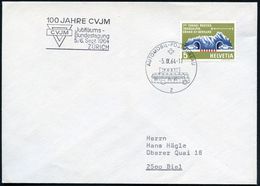 SCHWEIZ 1964 (5.9.) Amtl. HdN: ZÜRICH/ 100 JAHRE CVJM.. (CVJM-Logo) + 1K: AUTOMOBIL-POSTBUREAU 2 (mobiles Postamt) Inl.- - Christianisme