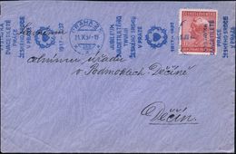 TSCHECHOSLOWAKEI 1936 (22.12.) Blauer BdMWSt: PRAHA 25/***/JUBILEUM/VACETILETEHO/TRVANI../V PRAZE = Jesus-Dornenkrone Mi - Christianisme