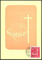 VATIKAN 1967 (28.11.) "3. Weltkongreß Der Laien-Apostolates", Kompl. Satz (Globus Mit Menschenkette, Kreuz) Auf 2 Maximu - Christianisme
