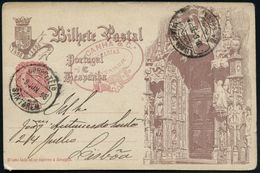 PORTUGAL 1898 10 R. BiP Rosa 400 Jahre Vaso Da Gama: Portal Der Kathedrale Mit Engeln , Sauber Gest. (kl. Beförd.-Spuren - Cristianesimo