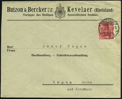 Kevelaer 1921 (15.1.) 40 Pf. Germania EF Mit Firmenlochung: B. & B. = B Utzon & Becker, Vordr.-Bf.: Verleger Des Heilige - Papes