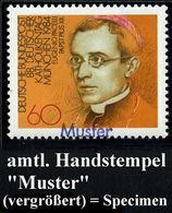 B.R.D. 1984 (Juni) 60 Pf. "88. Deutscher Katholikentag München" = Papst Pius XII. Mit Amtl. Handstempel  "M U S T E R" , - Papes