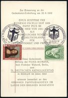 BERLIN-OLYMPIASTADION/ 75.DEUTSCHER KATHOLIKENTAG/ GOTT LEBT 1952 (19.8.) SSt = Jesus Vor Fabrikfront Mit Schloten Auf 1 - Cristianesimo