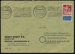 PASSAU 2/ A/ 74.DEUTSCHER/ KATHOLIKENTAG 1950 (Aug.) Seltener BdMWSt (Stadtbild) Klar Gest. Bedarfsbrief (Bo.10 Bd II) - - Cristianesimo
