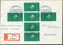 B.R.D. 1968 (19.7.) 20 Pf. "82. Deutscher Katholikentag", Essen, Reine MeF In Kreuzform Geklebt!: 6 Stück (Mi.568 MeF) + - Cristianesimo