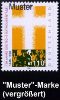 B.R.D. 1998 (Juni) 110 Pf. "150 Jahre Deutsche Katholikentage" (1848-1998) Mit Amtl. Handstempel  "M U S T E R" , Postfr - Christianisme