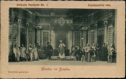 Oberammergau 1910 PP 5 Pf. Wappen, Grün: Passionsspiele 1900, Offiz. Postkarte No.7 "Christus Vor Kaiphas" (mit Röm. Sol - Christianity